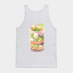 Foodiies Collection - Cucumber Avocado Salad Chillin With Grilled Salmon | Kawaii Aesthetic Anime Food Design | PROUD OTAKU Tank Top